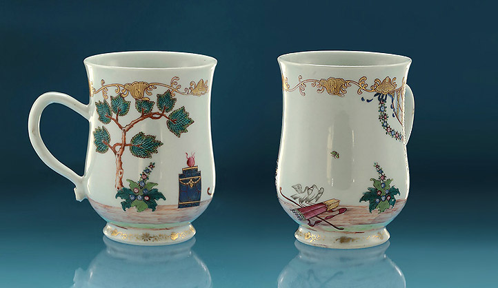 Chinese Export Porcelain 'Valentine Pattern' Tankard, Early Qianlong, c1750, 5.5in. High