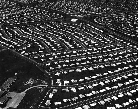 Levittown, PA, site chosen by Malvina Reynolds in 1963 to illustrate the post-war tract housing that inspired "Little Boxes on the Hillside".