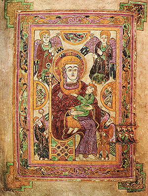 "Madonna and Child" from the Book of Kells, Folio 7v , Late 8th Century