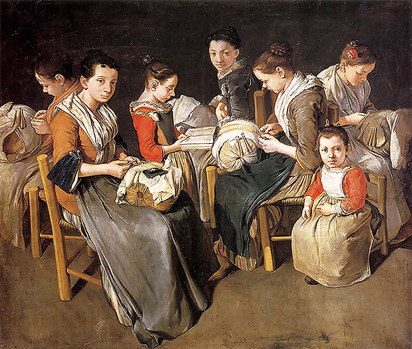 'The Sewing School', Giacomo Ceruti, 1720s