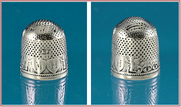 "Charles I"* Silver Thimble, c1635, London, "Maker's Mark" L.I above a flower,