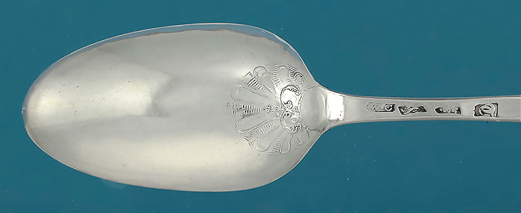 George III Silver Shell & Scroll Back Marrow Spoon, William Collings, London, 1774