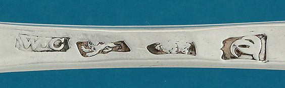 George III Silver Shell & Scroll Back Marrow Spoon, William Collings, London, 1774, marks