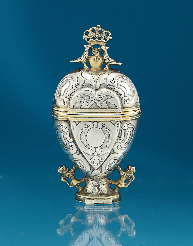 Frederick VI Silver Heart-Form Hovedvansaeg, Copenhagen, c1793