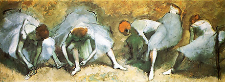 Edgar Degas, Dancers Tying Shoes, Oil on Canvas, 1883, Cleveland Museum of Art, Cleveland, OH, USA