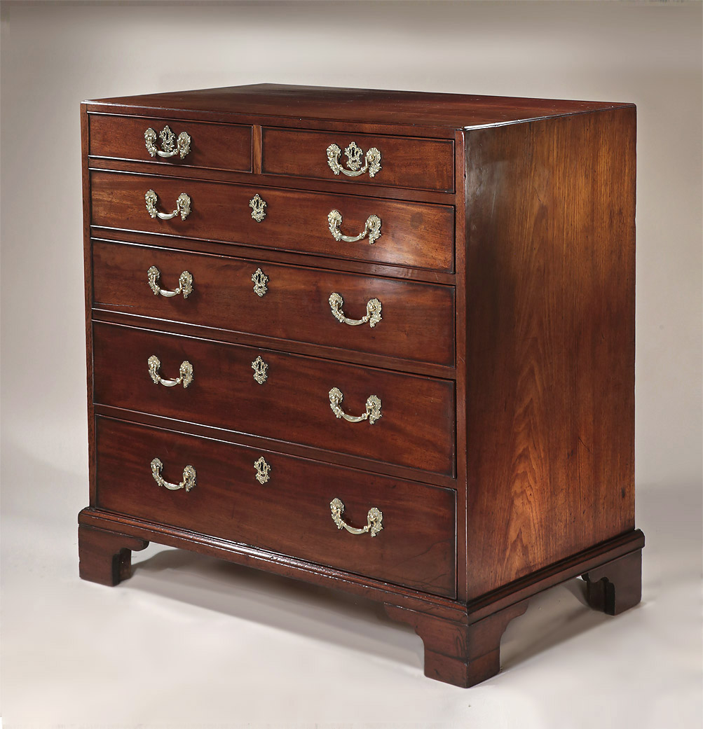 Early George III Mahogany Caddy Top Chest of Drawers, Original Rocaille Brasses, c1760 