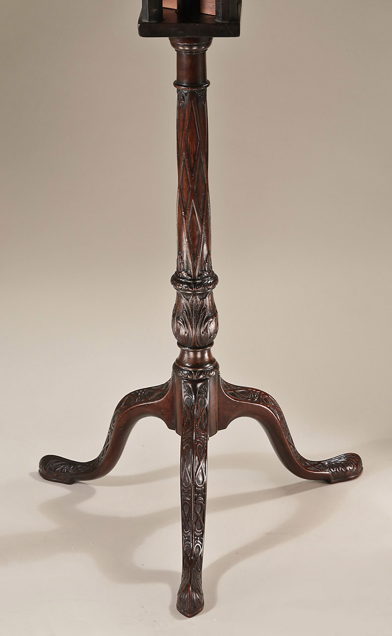 Fine Early George III Blind-Fret Carved Mahogany Tripod Table, England, c1765 , standard carving