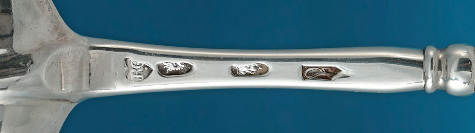 Early George I .958 Britannia Standard Canon-Handled Basting Spoon,Gundry Roode, London 1715, marks