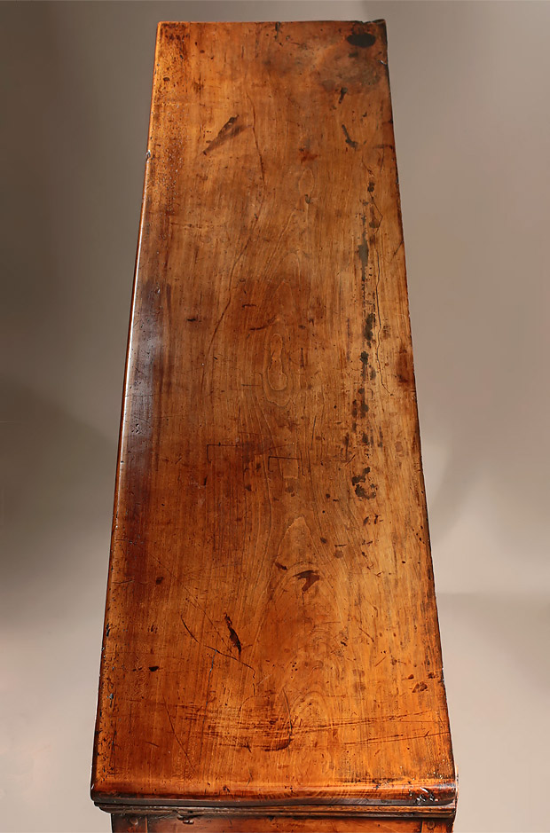 Rare George I-II Yewwood 'Sideboard Type' Open Low Dresser, England or Wales, c1720-40,top 