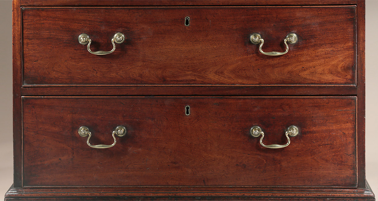 George III Diminutive Mahogany Chest of Drawers, c1765, Attributed to Thomas Chippendale , lower two drawers