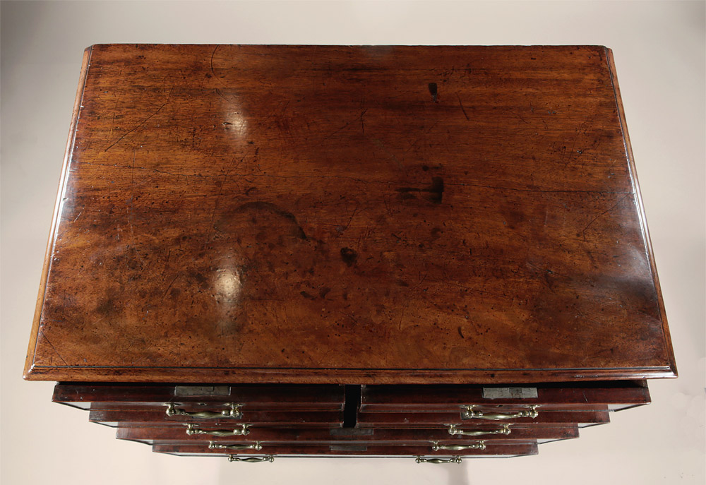 George III Diminutive Mahogany Chest of Drawers, c1765, Attributed to Thomas Chippendale, top