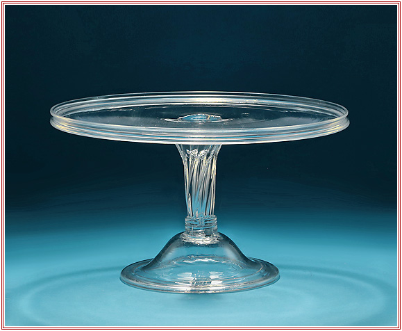 GEORGE III GLASS TAZZA with MOULDED PEDESTAL STEM, 10.25" Wide