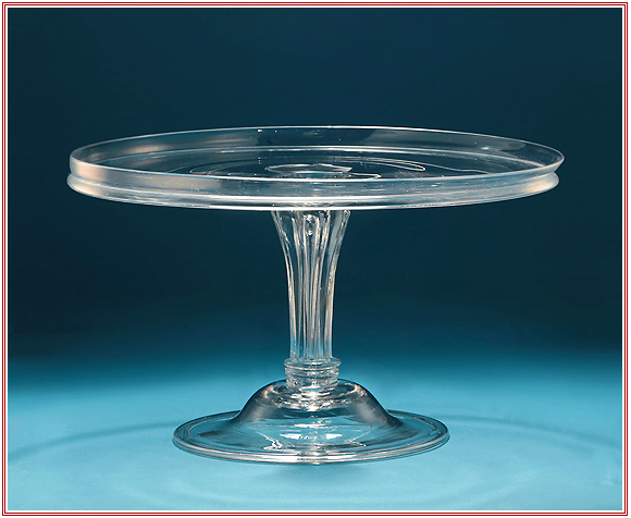 GEORGE III GLASS TAZZA with MOULDED PEDESTAL STEM, 11.75" Wide