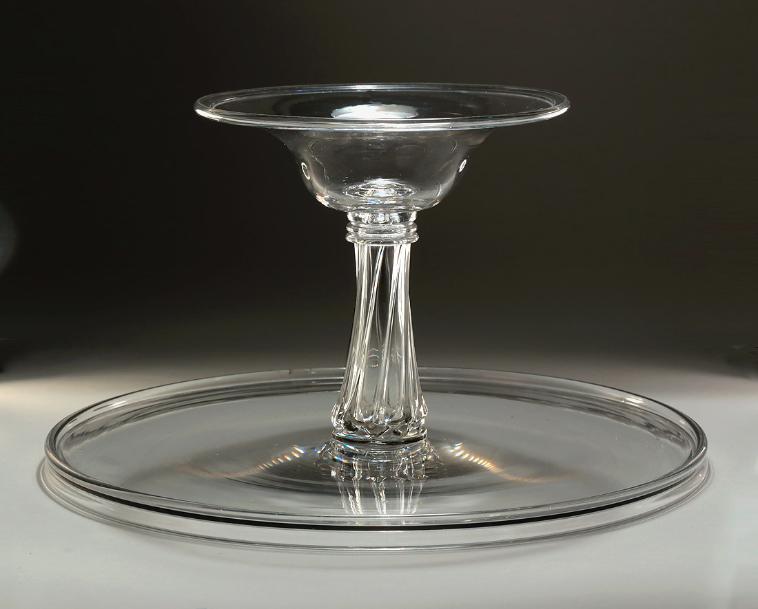 George III Large Glass Tazza, England, Mid-18th Century, 12 Inches Wide