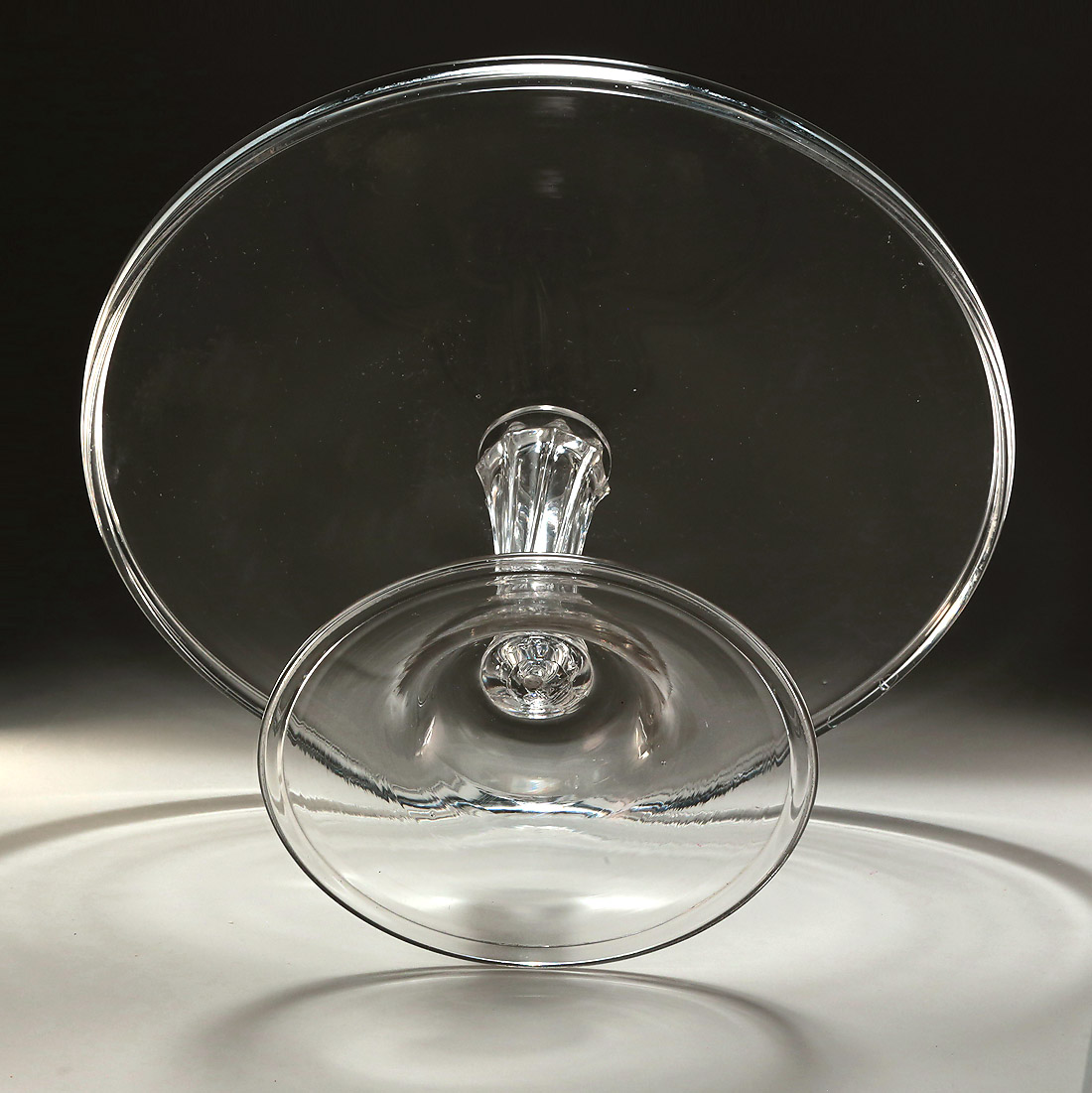 George III Large Glass Tazza, England, Mid-18th Century, 12 Inches Wide, verso