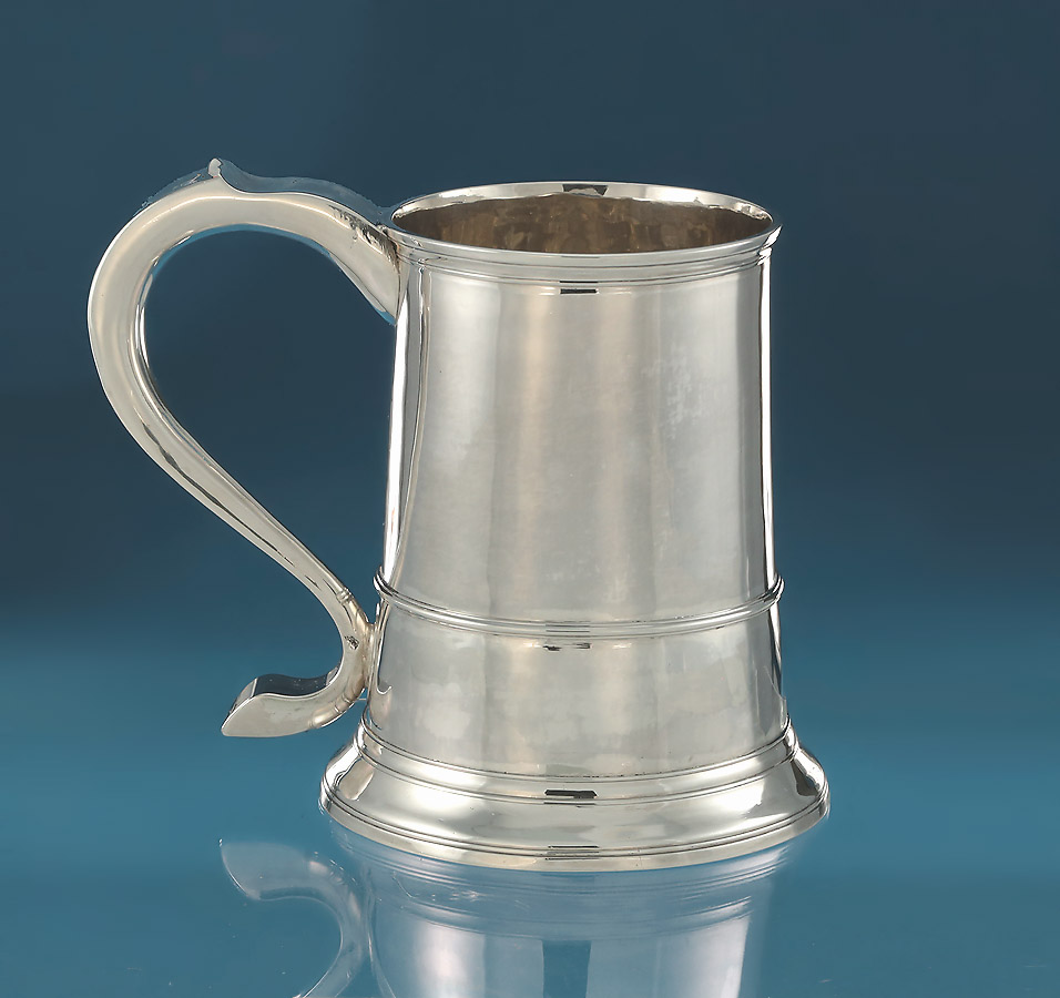 George III Provincial Quart Silver Mug, John Langlands I, Newcastle, 1770 