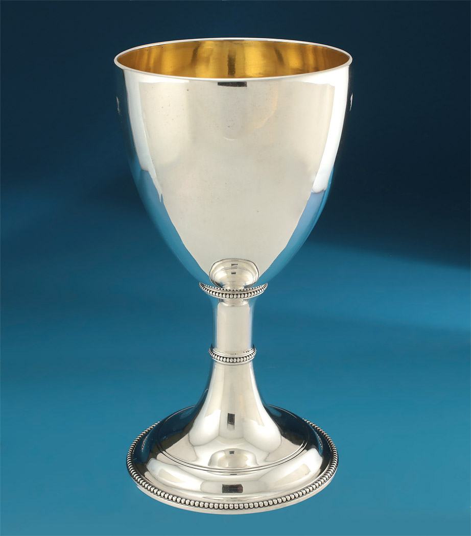 George III Scottish Silver Goblet, William Davie, Edinburgh, crested to each side with "two hands clasped"