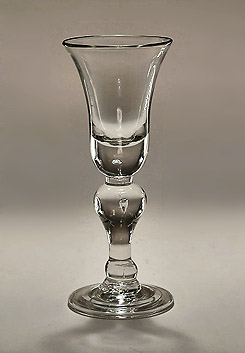 George II Baluster Wine with Two Tears, c1730