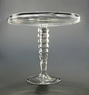 Rare George II Hollow Bobbin Stem Glass Tazza, c1740