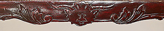 George II Irish Carved Mahogany Stool, detail Celtic Mask, c1740