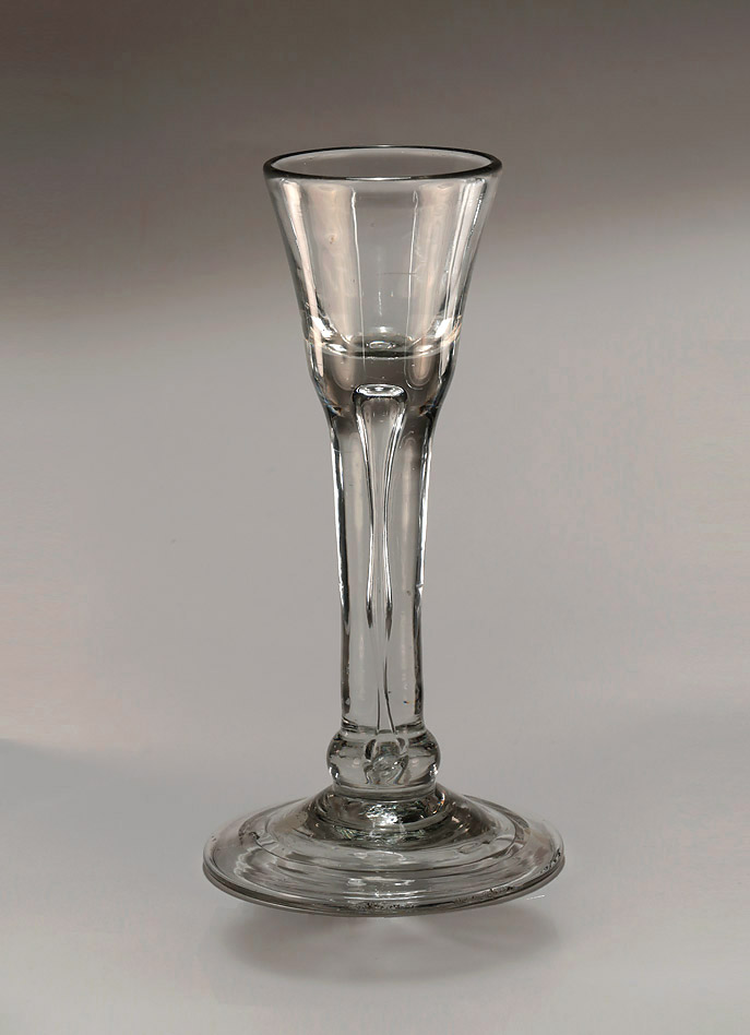 Rare George II Irish Cordial Drinking Glass, Ireland, c1745