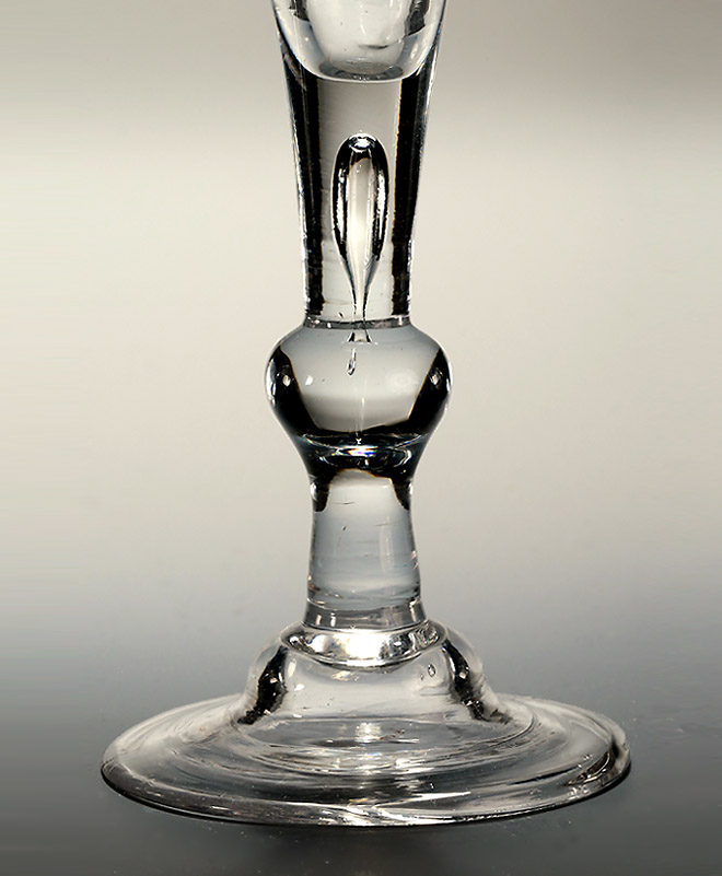 George II Tall Balulster 'Kit Cat' Type Wine Glass, England, c1730 , stem