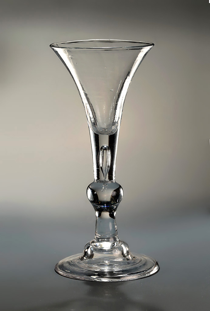 George II Tall Balulster 'Kit Cat' Type Wine Glass, England, c1730 
