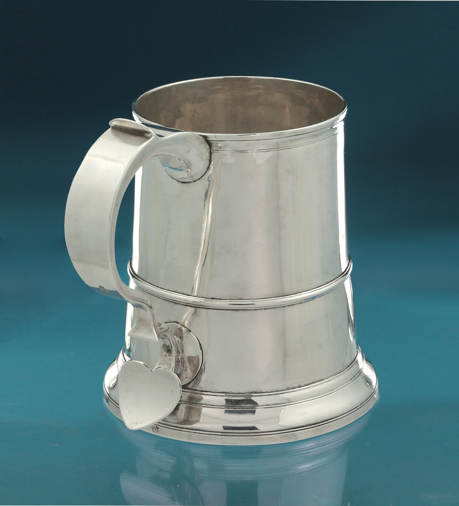 George II Provincial Silver Quart Mug, John Langlands I, Newcastle 1752 