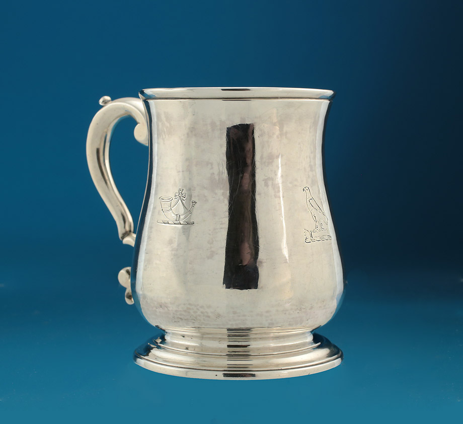 George II Silver Baluster Mug, Richard Bayley, London 1747, double crested