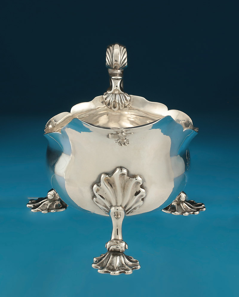 George II Silver Sauceboat, Shaw & Preist, London, 1757, crested,spout