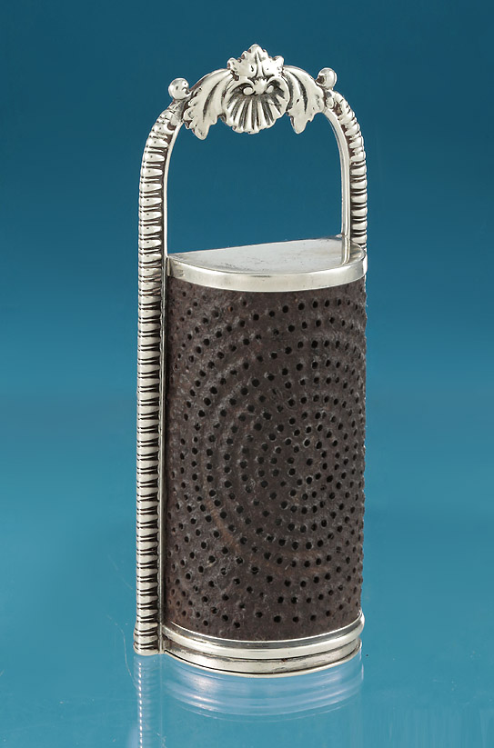 Scarce George IV Silver Kitchen Nutmeg Grater, Charles Rawlings, London, 1824 