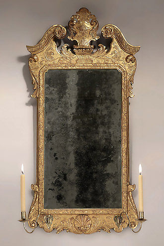 Good George I / II Gesso & Giltwood Mirror, c1730
