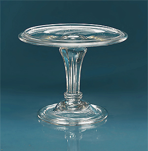 George III Small Glass Tazza, 6 Inches Wide, England, Mid -Late 18th Century 