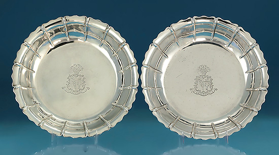 Fine Pair of George III Silver Strawberry Dishes, Philip Rundell, 1819