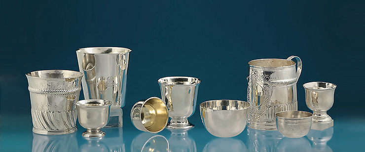 In The Company of Small Cups, 9 English Silver Cups, dating 1690-1774