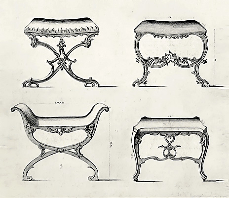 Drawings for 'Lady's Dressing Stools", 1759-65_Ince & Mayhew