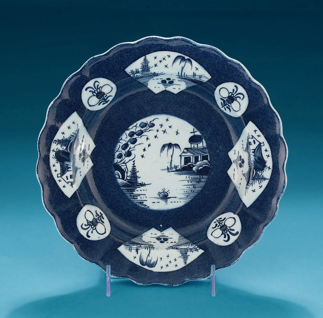 Rare Isleworth Powder Blue Porcelain Fluted Dessert Plate