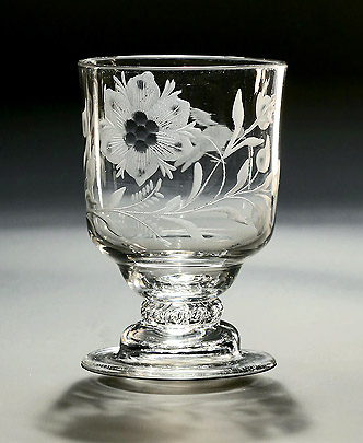 Rare Geprge II Jacobite Engraved Water Glass, England, c1750