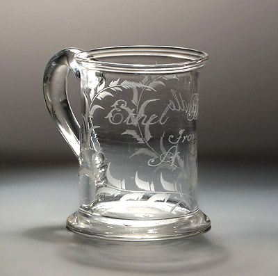 Georgian Lady's Glass Tankard, England, c1800-1820