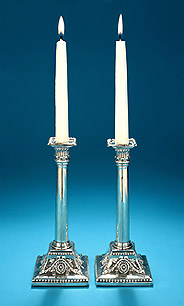 Pair Silver Neoclassical Tapersticks, c1770