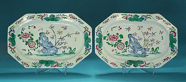 Pair of Large Bow Porcelain Platters