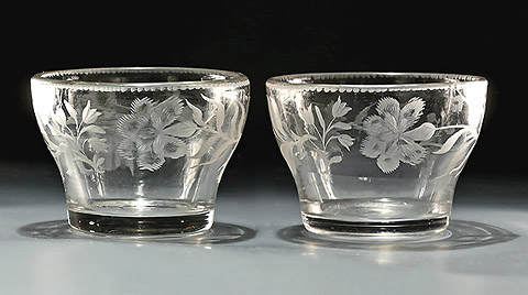 Rare Pair of George II Glass Water Bowls