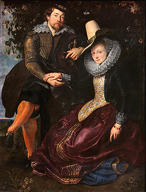 The Artist and His First Wife, Isabella Brant, in the Honeysuckle Bower, Peter Paul Rubens, 1609-10