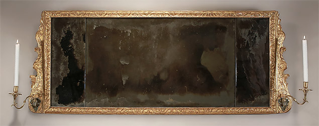 Queen Anne Carved Gesso & Gilt Overmantle Mirror, c1710