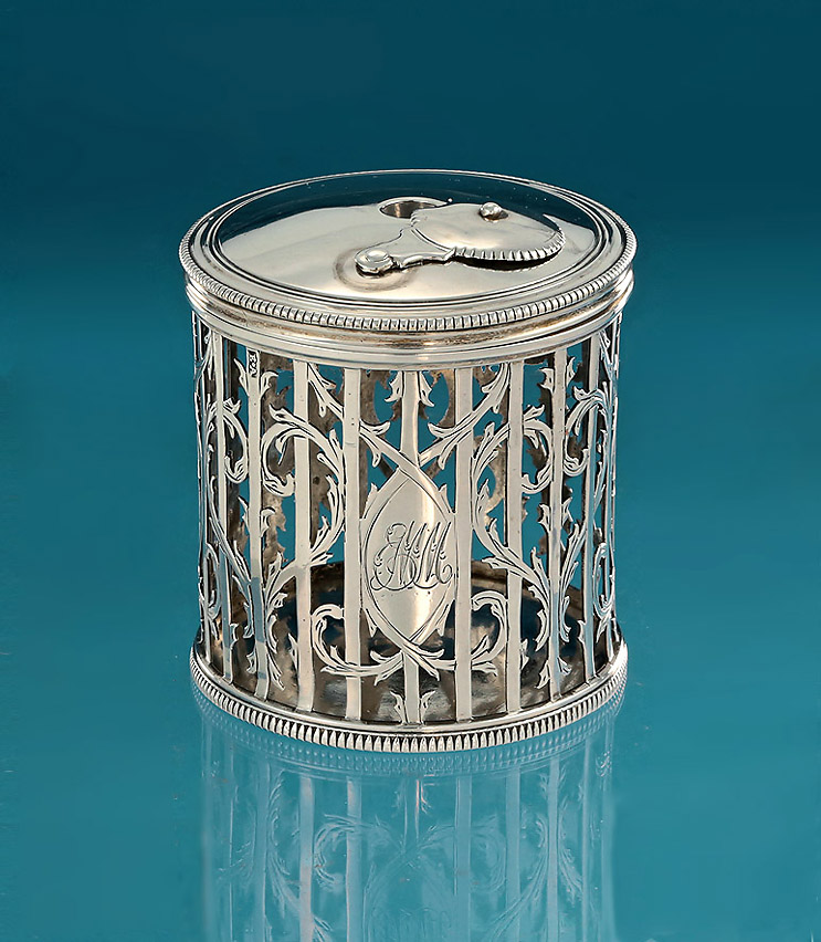 Rare George III Pierced Silver Bougie Box, Edward Aldridge II, London 1768 