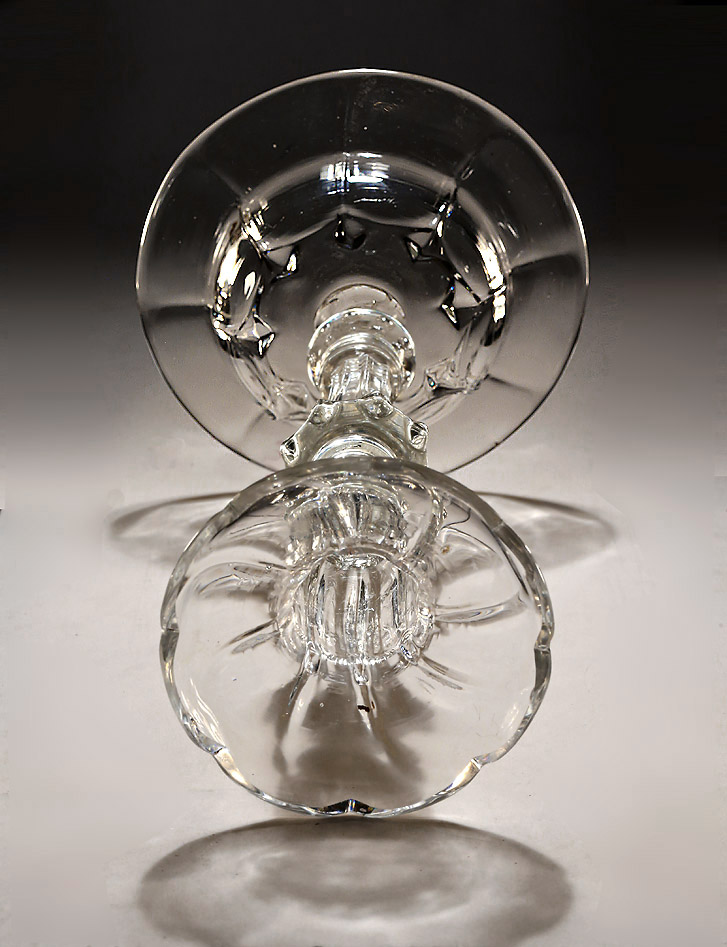 Rare George II Composite Stem Glass Candlestick, England, c1740 