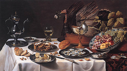 Still Life with a Turkey Pie, Pieter Claesz, 1627, Rijksmuseum, Amsterdam, Netherlands 