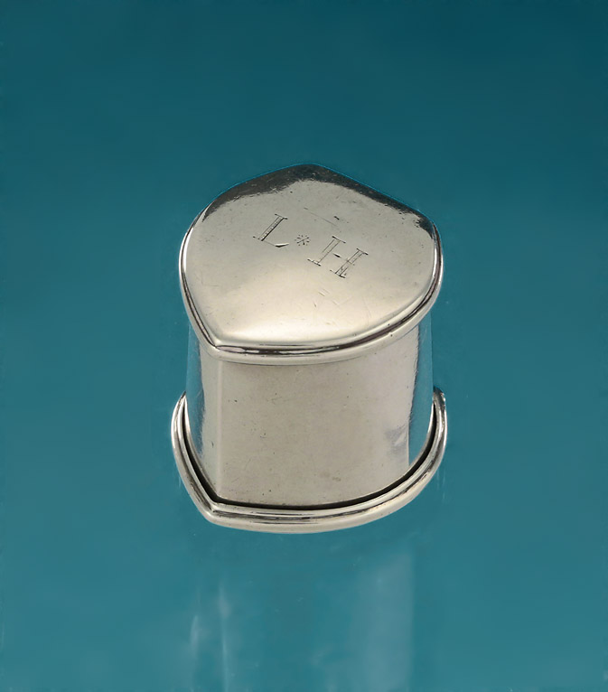 William & Mary / William III Silver Teardrop Nutmeg Grater, Cover Initialed L*H, Unmarked, c1690 
