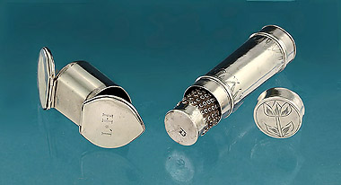 Two 17th century silver nutmeg graters : one pierced; one teardrop