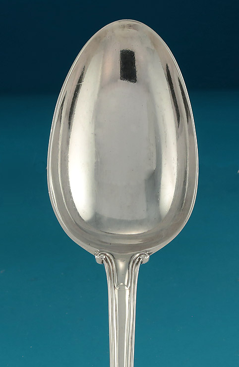 Fine William IV Paul Storr Silver Basting Spoon,, London 1835, bowl detail